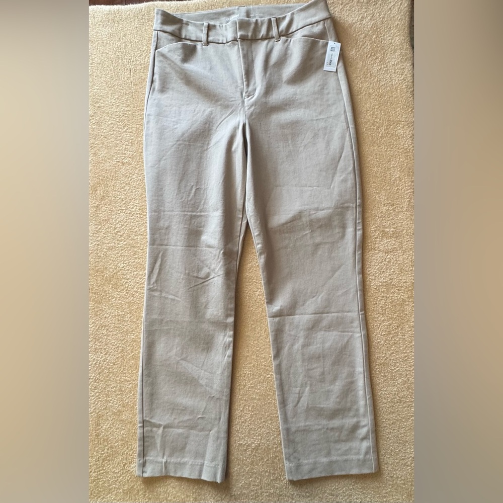 Old Navy Pixie Straight High-Rise Women's Beige Trousers